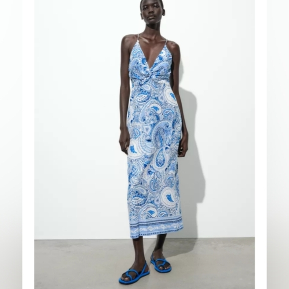 Zara Knot Print Midi Dress - Picture 5 of 7